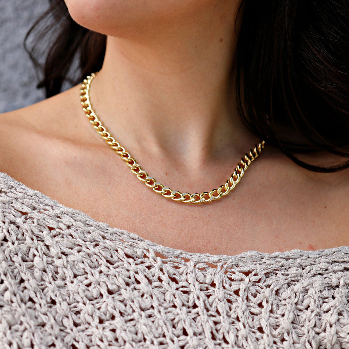 Gold Paperclip Chain Necklace Bracelet Set – BOUTIQUELOVIN