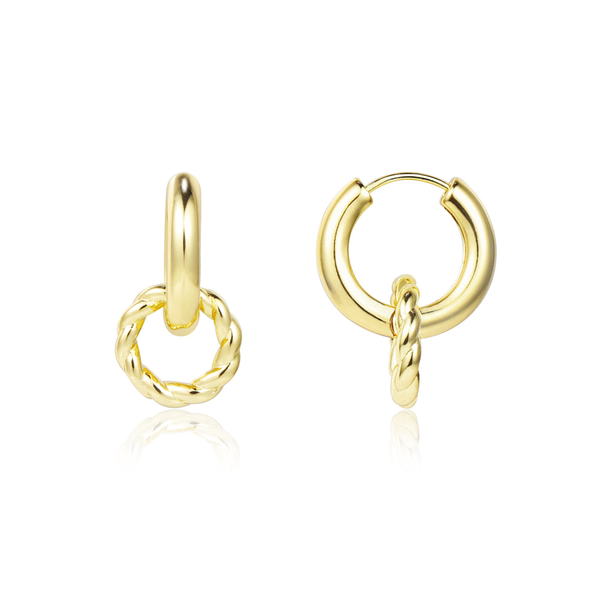  BOUTIQUELOVIN 14K Gold Plated Chunky Hoop Earrings for