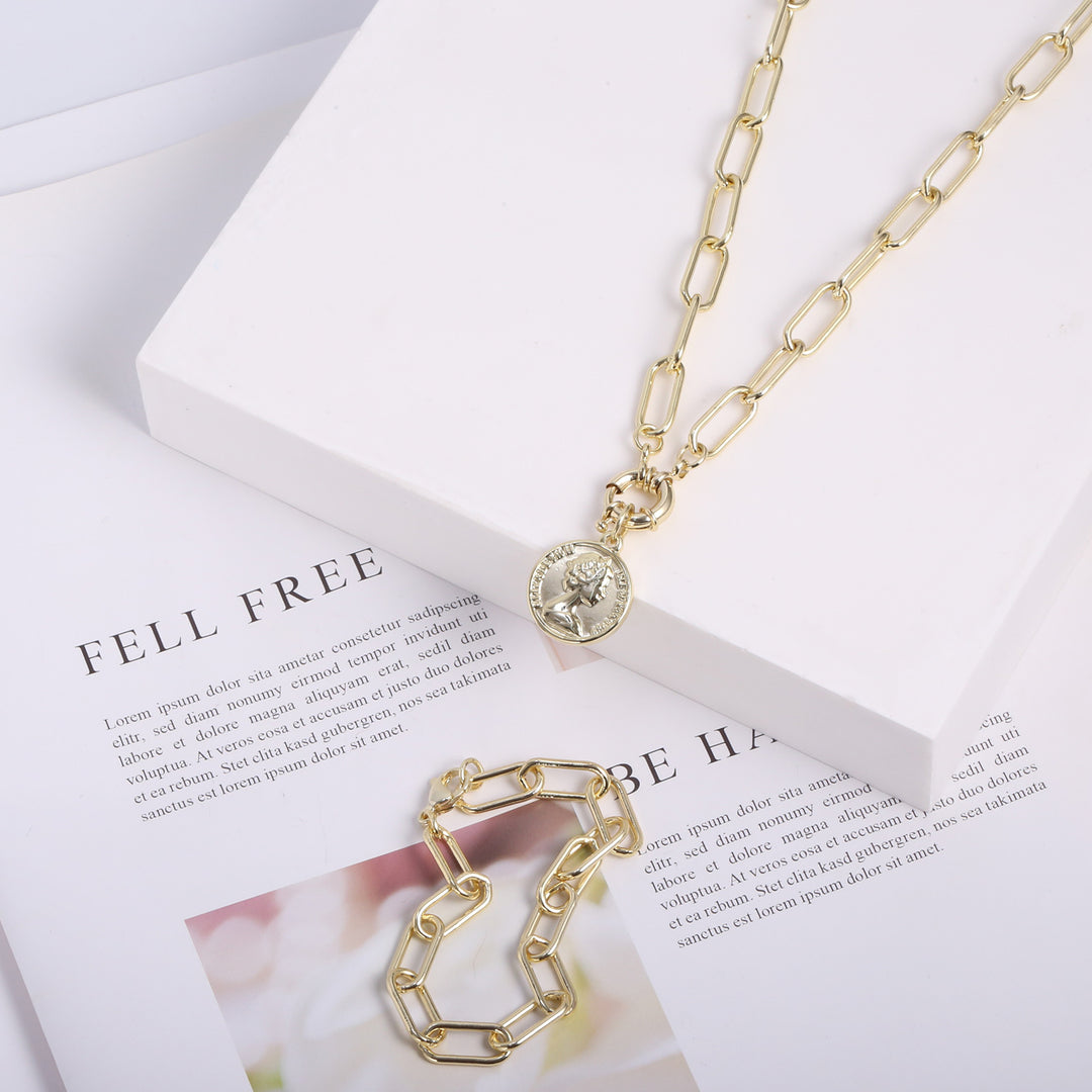 14K Gold Coin Y Necklace – BOUTIQUELOVIN