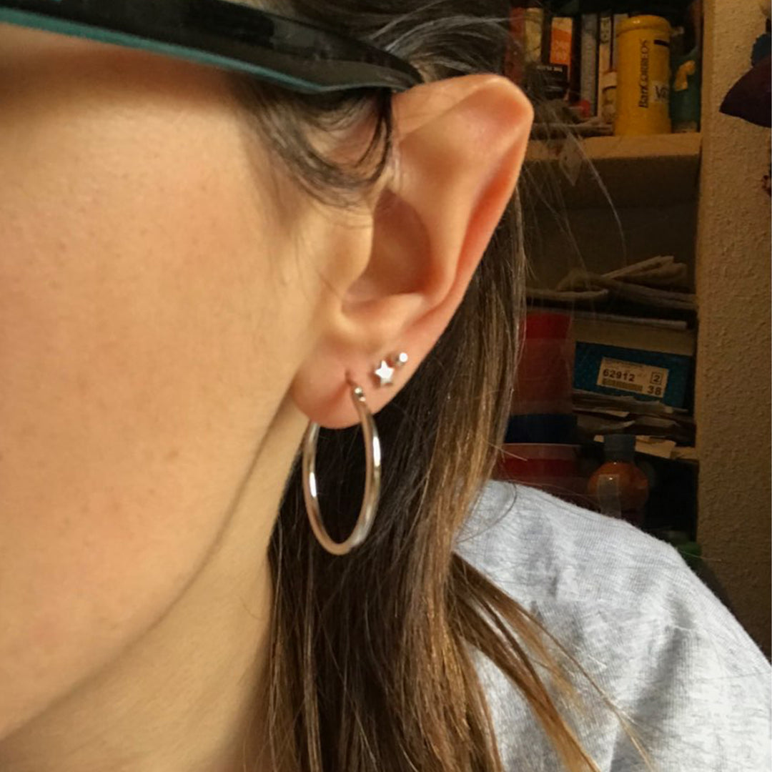 Upper lobe hoop earrings sales